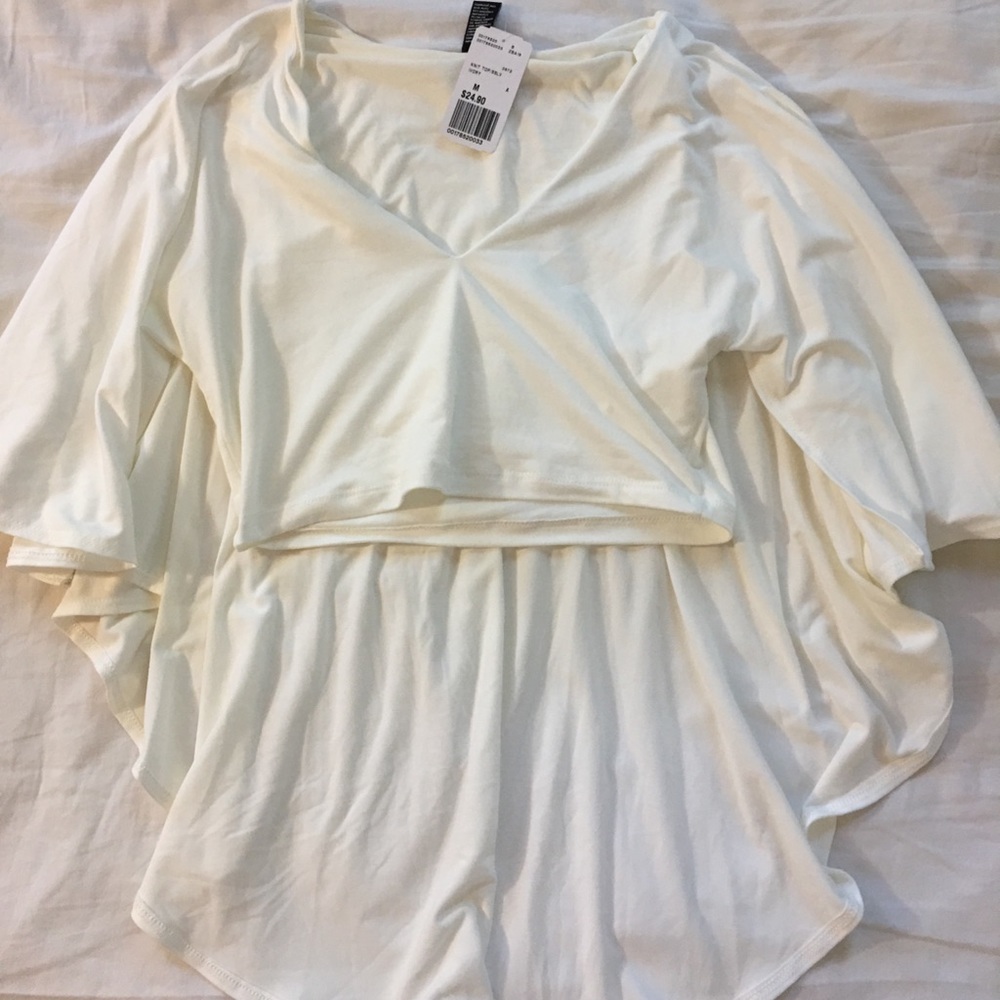 “Ivory” crop top with cape back - Picture 1 of 6